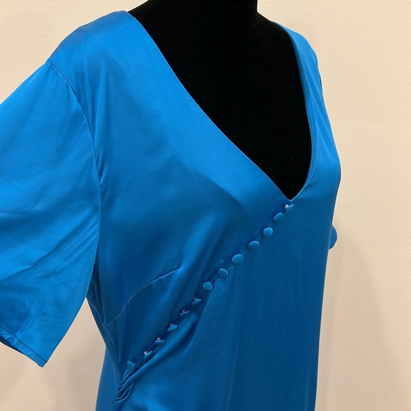 JAAF Gathered Midi Dress in Vivid Blue - Picture 7 of 15